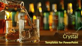  Presentation with whiskey - Presentation design with detail-of-pouring-whiskey background and a tawny brown colored foreground