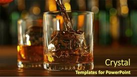  Presentation with whiskey - Presentation consisting of detail-of-pouring-whiskey background and a tawny brown colored foreground
