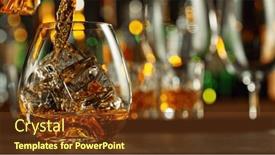  Presentation with whiskey - PPT layouts enhanced with detail-of-pouring-whiskey background and a tawny brown colored foreground