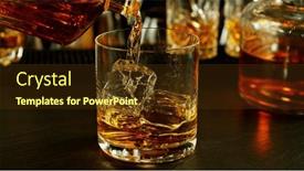  Presentation with whiskey - Presentation theme featuring detail-of-pouring-whiskey background and a tawny brown colored foreground