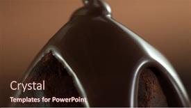  Presentation with praline - Amazing PPT theme having detail-of-praline-with-pouring backdrop and a wine colored foreground