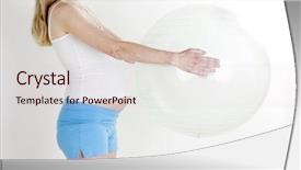  Presentation with pregnant mother - Audience pleasing PPT theme consisting of detail of pregnant woman doing backdrop and a  colored foreground