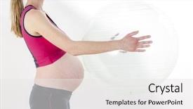  Presentation with pregnant woman - PPT theme consisting of detail of pregnant woman doing background and a white colored foreground