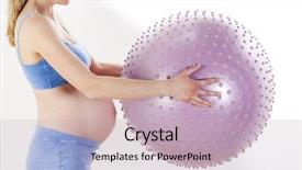  Presentation with pregnant woman - Beautiful presentation theme featuring detail of pregnant woman doing backdrop and a soft green colored foreground