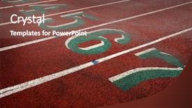  Presentation with running track lanes - Amazing theme having detail of race track backdrop and a violet colored foreground