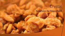  Presentation with salty - Presentation theme enhanced with detail of salty pork greaves heap background and a gold colored foreground