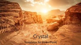  Presentation with petra jordan - Audience pleasing presentation theme consisting of detail of sandstone rocks backdrop and a gold colored foreground