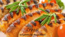  Presentation with sausages - Cool new PPT theme with detail of sausages with burned grid backdrop and a gold colored foreground