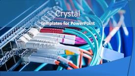  Presentation with fiber optic - Slide deck featuring detail-of-server-rack background and a teal colored foreground