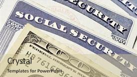  Presentation with social security - Theme enhanced with detail of several social security background and a soft green colored foreground