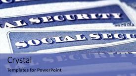  Presentation with social security - Audience pleasing presentation consisting of detail of several social security backdrop and a teal colored foreground