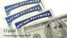  Presentation with social security - Slide deck with detail of several social security background and a mint green colored foreground