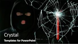  Presentation with shattered glass - Amazing PPT layouts having detail-of-shattered-glass-burglar backdrop and a black colored foreground