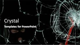 Presentation with shattered glass - PPT layouts enhanced with detail-of-shattered-glass-burglar background and a black colored foreground