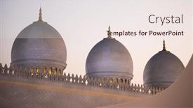  Presentation with abu dhabi united arab emirates - Presentation having detail-of-sheikh-zayed-grand background and a sky blue colored foreground