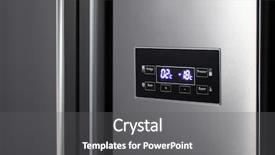  Presentation with refrigerator - PPT theme enhanced with side-by-side steel refrigerator background and a gray colored foreground