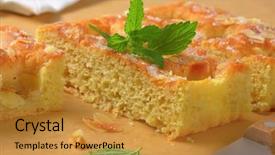  Presentation with baking cake - Presentation theme with  background and a  colored foreground