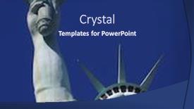  Presentation with liberty - Presentation design having detail of statue of liberty background and a ocean colored foreground