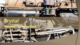  Presentation with steam - Beautiful presentation theme featuring detail of steam locomotive colorado railroad museum usa backdrop and a coral colored foreground