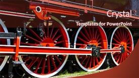  Presentation with steam - Presentation design with detail of steam locomotive in railway museum koscierzyna pomerania poland background and a tawny brown colored foreground