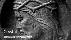  Presentation with christianity - Beautiful slide deck featuring detail-of-stone-carving backdrop and a dark gray colored foreground