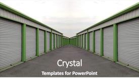  Presentation with sliding doors - Audience pleasing presentation design consisting of detail of storage units building backdrop and a gray colored foreground