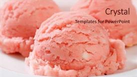  Presentation with ice cream strawberry - Amazing presentation design having detail of strawberry ice cream backdrop and a coral colored foreground
