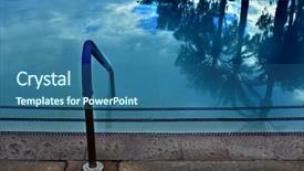  Presentation with reflecting - Beautiful slides featuring detail of swimming pool reflecting palm trees backdrop and a ocean colored foreground