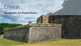  Presentation with community - Slide set having detail-of-the-baluarte-de background and a lemonade colored foreground