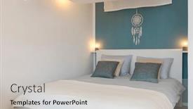  Presentation with nice aestethic - Presentation having detail-of-the-bed background and a light gray colored foreground