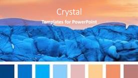  Presentation with ice blue - Beautiful theme featuring detail-of-the-blue-glacial backdrop and a coral colored foreground