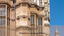  Presentation with westminster - PPT layouts consisting of detail-of-the-exterior background and a coral colored foreground