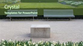  Presentation with gardens - Audience pleasing presentation theme consisting of detail of the gardens of the palais royal in paris in the spring backdrop and a tawny brown colored foreground