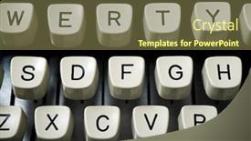  Presentation with keyboard - Theme having detail-of-the-keyboard background and a tawny brown colored foreground
