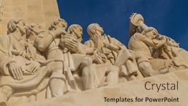  Presentation with minar monument in new delhi - Slides featuring detail-of-the-monument background and a coral colored foreground