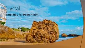  Presentation with sand - Presentation theme enhanced with detail-of-the-peculiar background and a light blue colored foreground