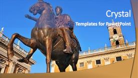  Presentation with rome italy - Slides enhanced with marcus aurelius - detail of the piazza del background and a teal colored foreground
