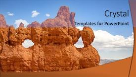  Presentation with utah - Cool new PPT theme with detail of the rock formations at bryce canyon utah usa backdrop and a light blue colored foreground
