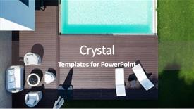  Presentation with swimming pool - Theme with detail of the swimming pool background and a gray colored foreground