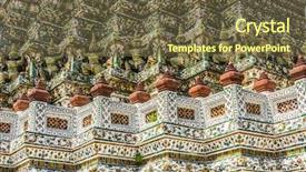  Presentation with demon - Cool new presentation theme with detail of the temple of wat arun with statues of demon guardians bangkok thailand backdrop and a tawny brown colored foreground