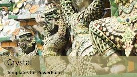  Presentation with demon - Beautiful slides featuring detail of the temple of wat arun with statues of demon guardians bangkok thailand backdrop and a coral colored foreground