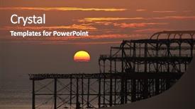  Presentation with west - Colorful PPT theme enhanced with west pier at sunset brighton backdrop and a red colored foreground