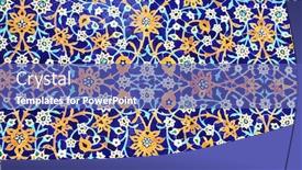  Presentation with persian - Presentation theme having detail of traditional persian mosaic background and a ocean colored foreground