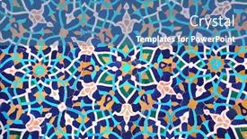  Presentation with persian - PPT theme consisting of detail-of-traditional-persian-mosaic background and a teal colored foreground
