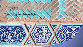  Presentation with persian - PPT theme consisting of detail-of-traditional-persian-mosaic background and a light blue colored foreground