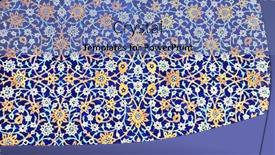  Presentation with persian - Amazing presentation theme having detail-of-traditional-persian-mosaic backdrop and a teal colored foreground
