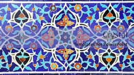  Presentation with mosque iran - Beautiful presentation featuring detail-of-traditional-persian-mosaic backdrop and a teal colored foreground