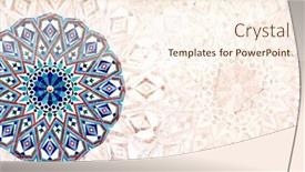  Presentation with vertical - Presentation theme featuring detail-of-traditional-persian-mosaic background and a cream colored foreground