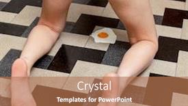  Presentation with kneeling - PPT theme with detail-of-two-woman-s background and a coral colored foreground