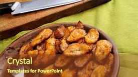  Presentation with cuban - Amazing presentation design having detail of typical cuban dish with fried bananas backdrop and a tawny brown colored foreground